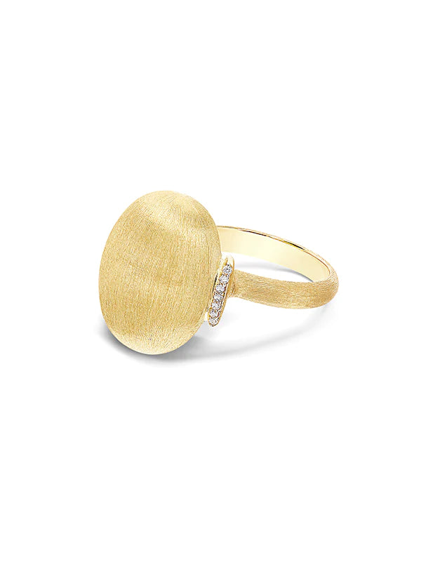 "ÉLITE" GOLD BOULE AND DIAMONDS RING (LARGE)