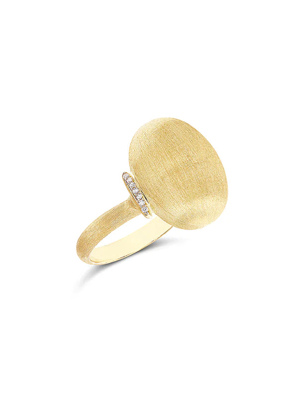 "ÉLITE" GOLD BOULE AND DIAMONDS RING (LARGE)