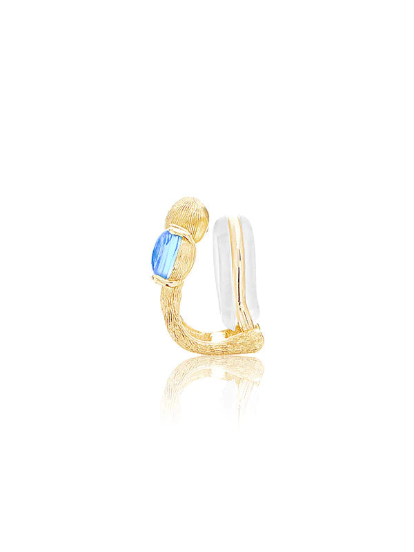 "TRILLY" GOLD AND LONDON BLUE TOPAZ EARCUFF