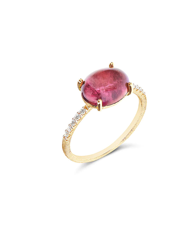 "TOURMALINES" GOLD, DIAMONDS AND PINK TOURMALINE RING (LARGE)