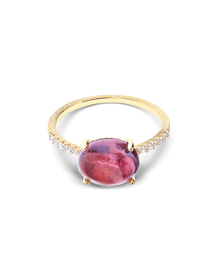 "TOURMALINES" GOLD, DIAMONDS AND PINK TOURMALINE RING (LARGE)