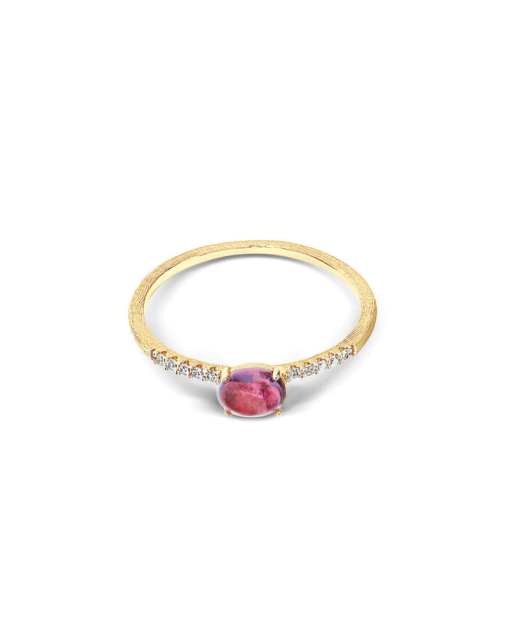 "TOURMALINES" GOLD, DIAMONDS AND PINK TOURMALINE RING (SMALL)