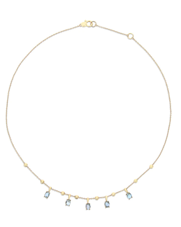 "AZURE" GOLD AND LONDON BLUE TOPAZ COLLAR NECKLACE