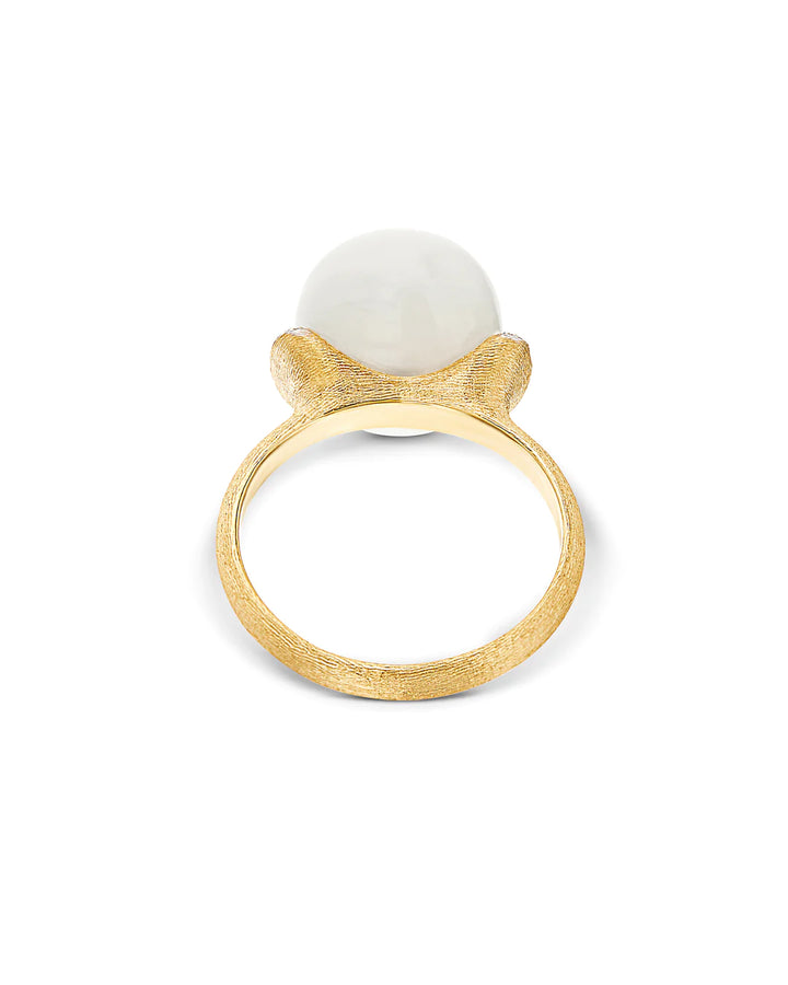 "WHITE DESERT" GOLD, DIAMONDS AND MOONSTONE RING (LARGE)