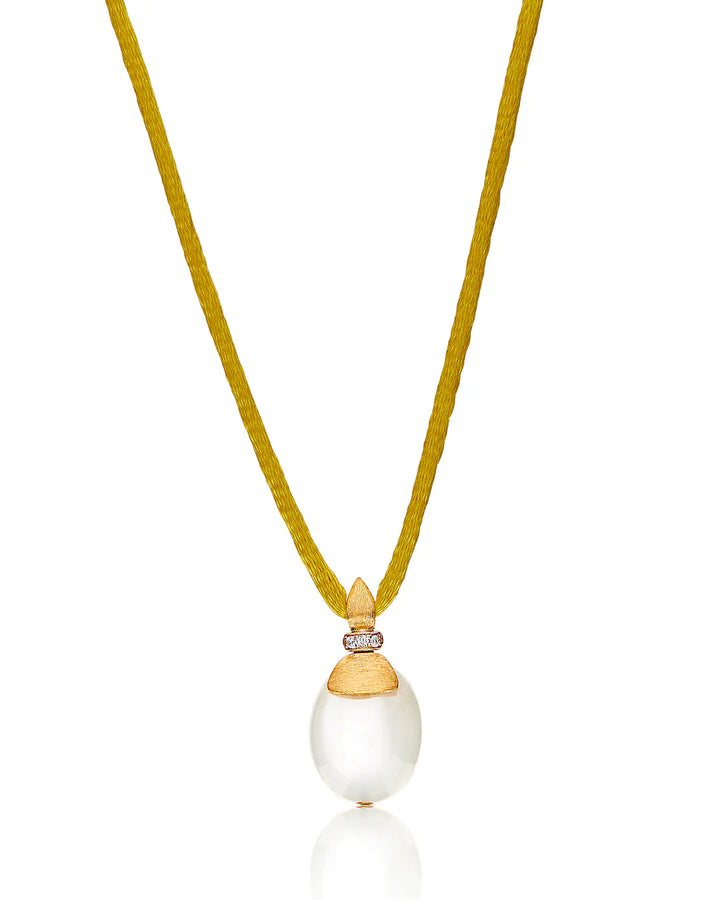 "WHITE DESERT" GOLD, DIAMONDS AND MOONSTONE PENDANT (MEDIUM)