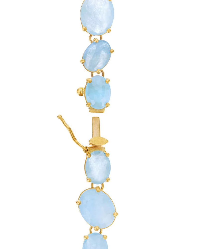 "IPANEMA" GOLD, AQUAMARINE AND DIAMONDS MARINE BRACELET