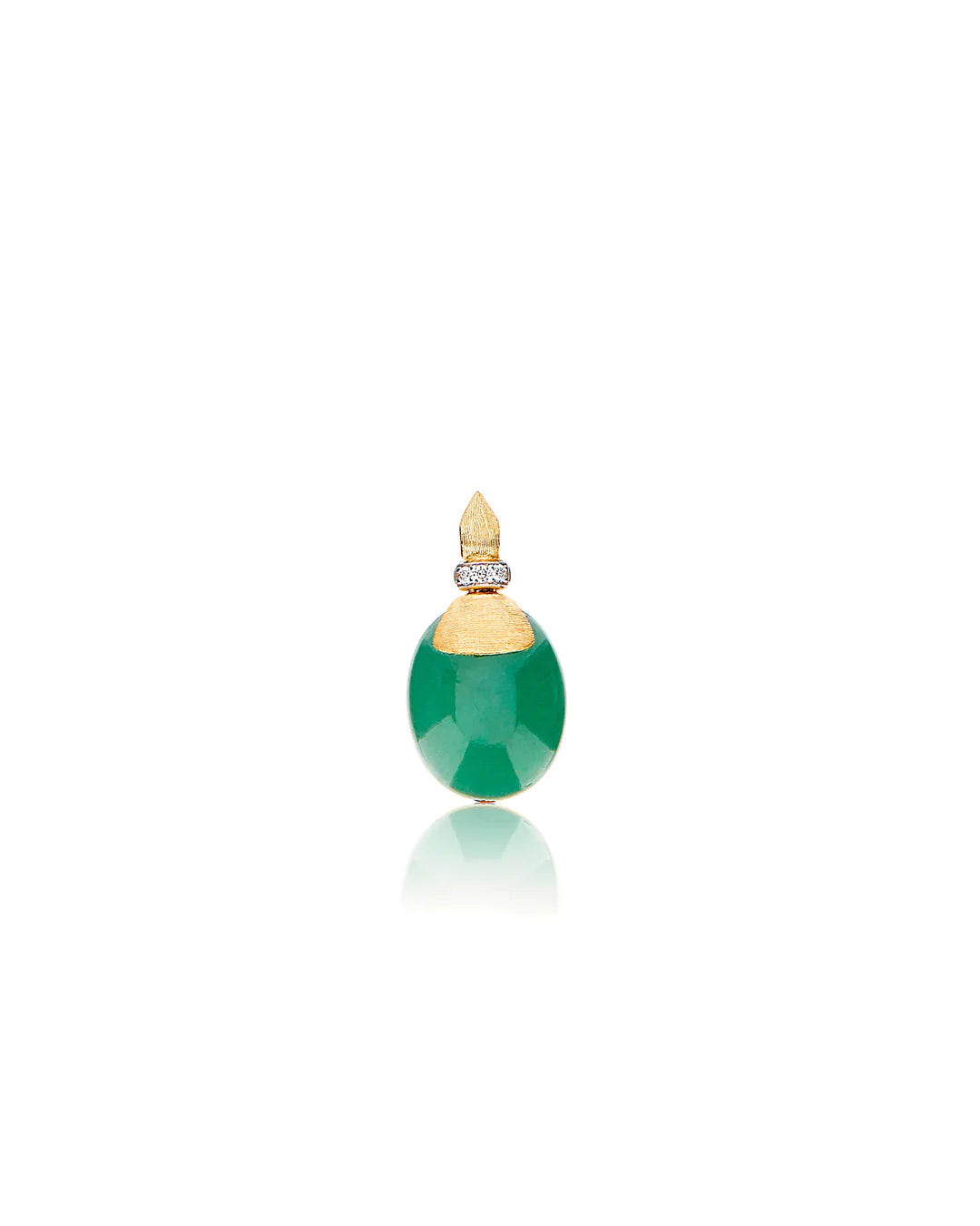 "AMAZONIA" GOLD, DIAMONDS AND GREEN AVENTURINE PENDANT (MEDIUM)