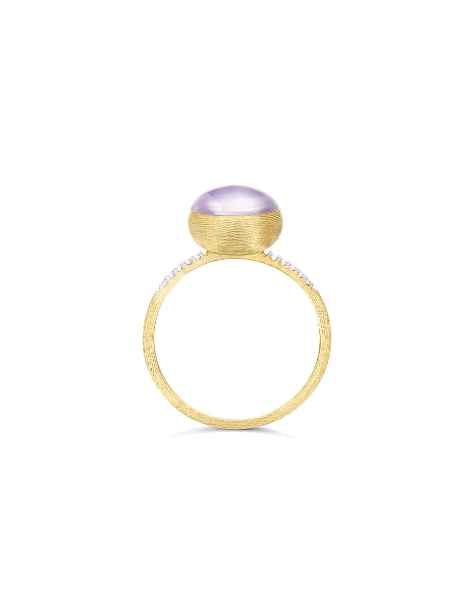 "BOULES" VIOLETTA GOLD, DIAMONDS, LEPIDOLITE, AND MOTHER-OF-PEARL RING (SMALL)