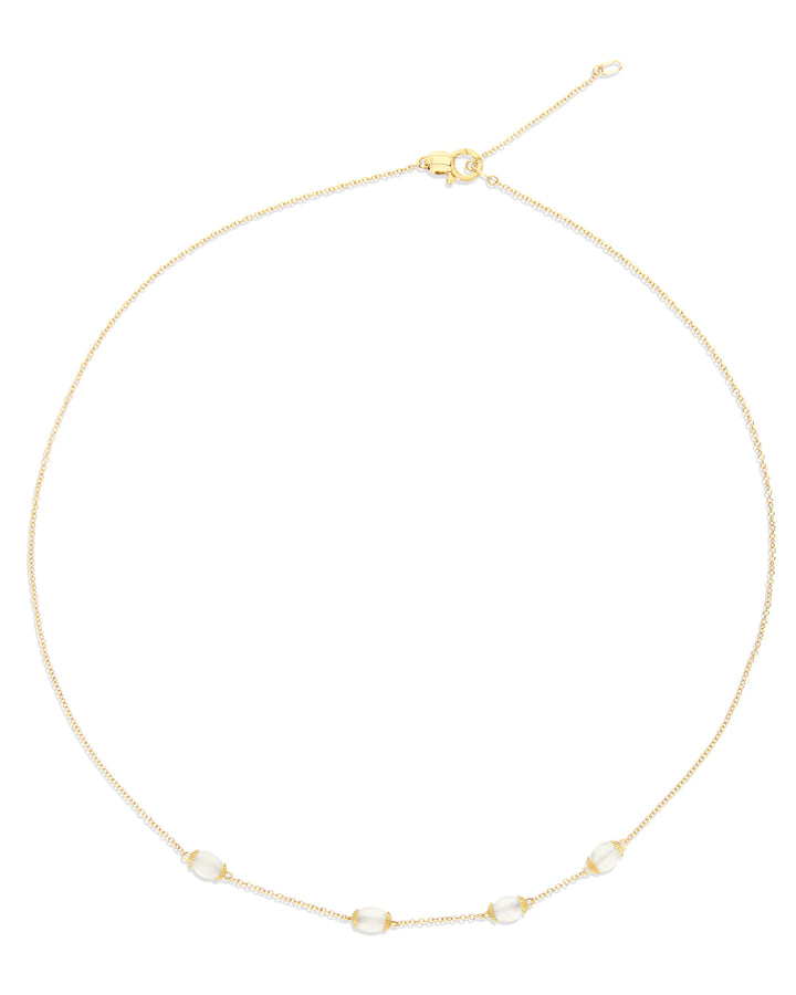 "WHITE DESERT" GOLD AND MOONSTONE NECKLACE