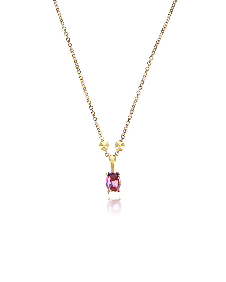 "TOURMALINES" GOLD AND PINK TOURMALINE DELICATE NECKLACE