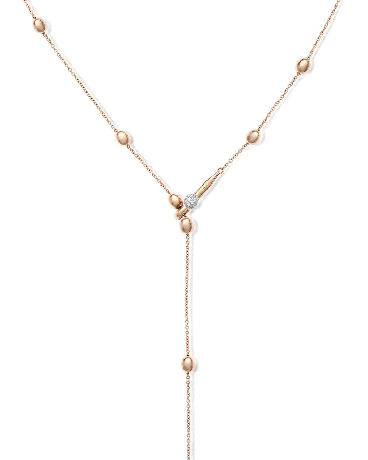 "SOFFIO" ROSE GOLD AND DIAMONDS Y NECKLACE