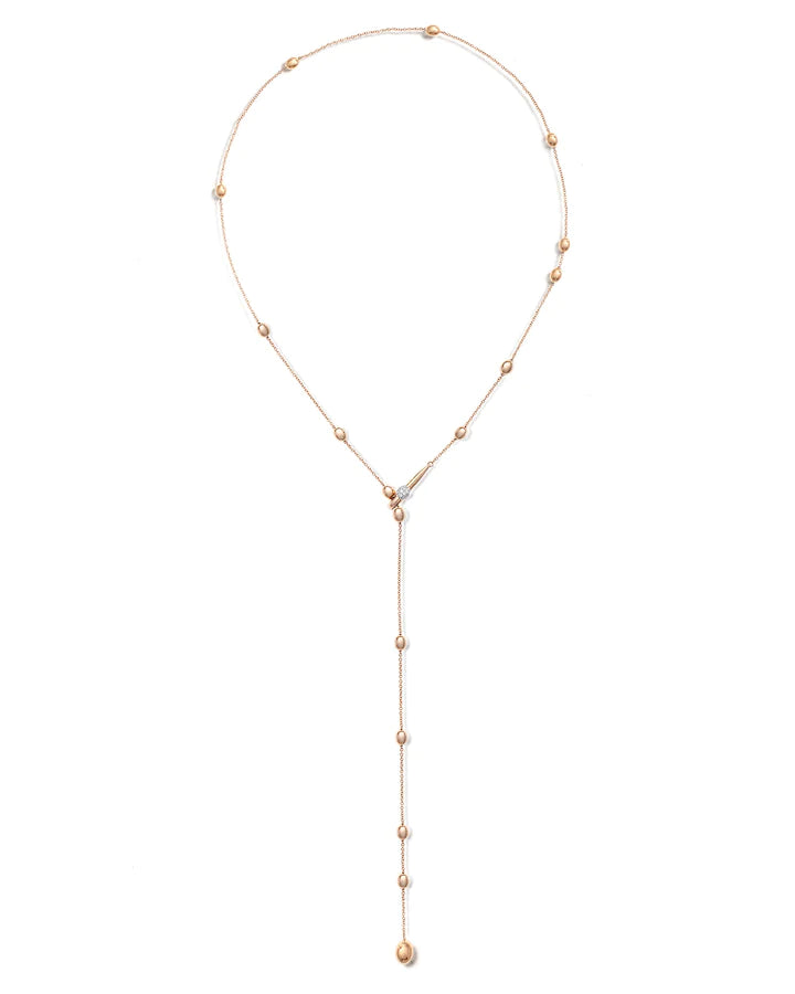 "SOFFIO" ROSE GOLD AND DIAMONDS Y NECKLACE