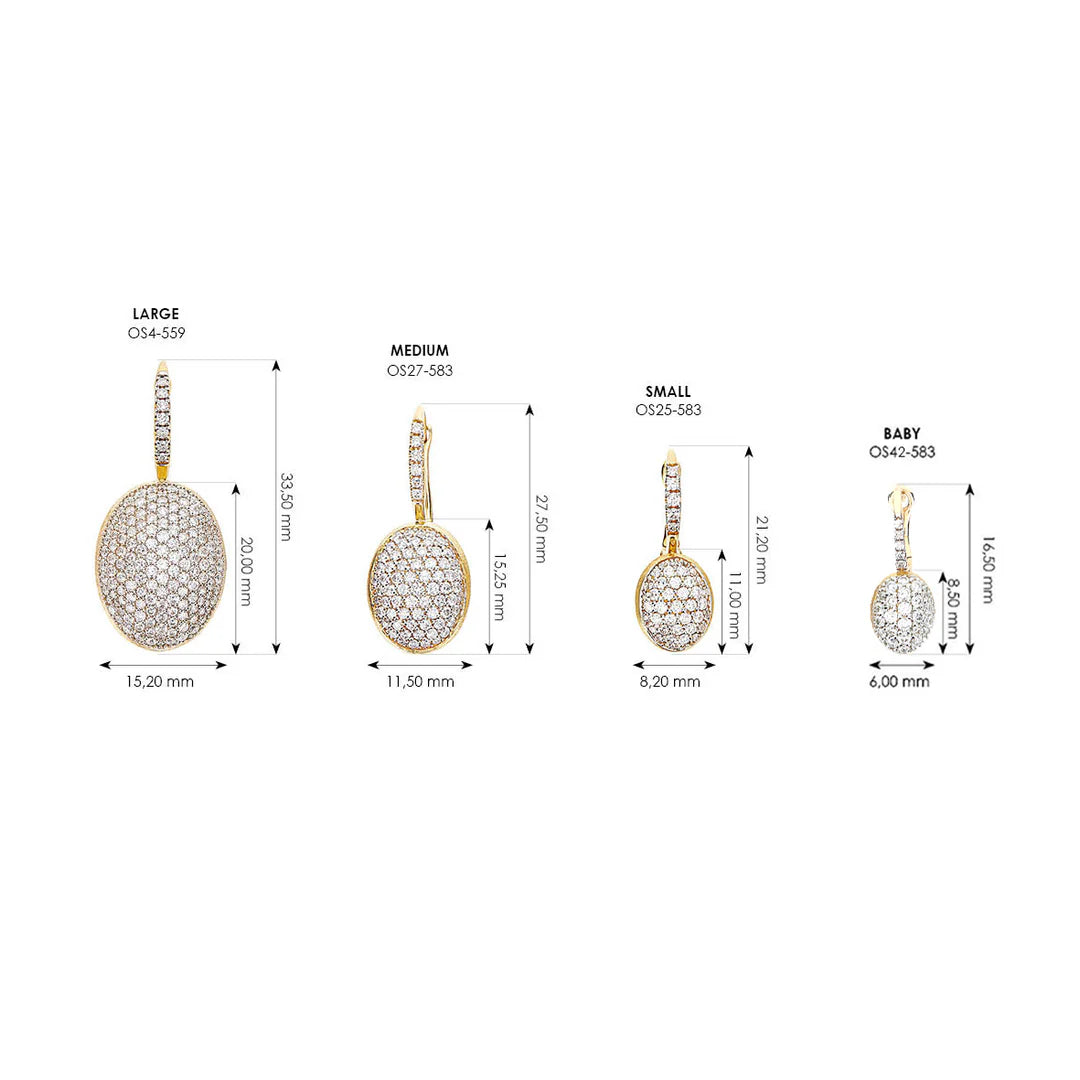 "CILIEGINE" GOLD AND DIAMONDS BALL DROP EARRINGS (MEDIUM)