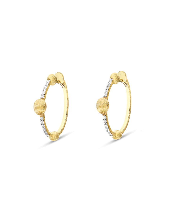 "DANCING ÉLITE" GOLD AND DIAMONDS HOOP EARRINGS