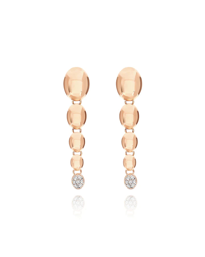 "NUVOLETTE" ROSE GOLD AND DIAMONDS DEGRADÉ BOULES PENDANT EARRINGS