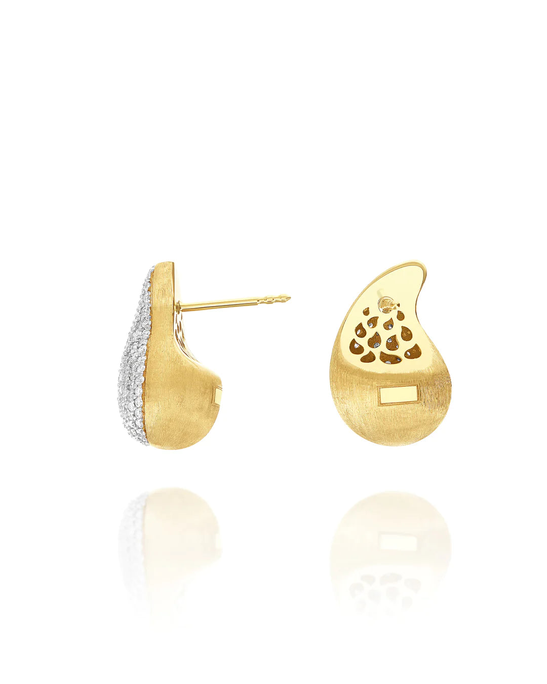 "CACHEMIRE" GOLD AND DIAMONDS MINI EARRINGS