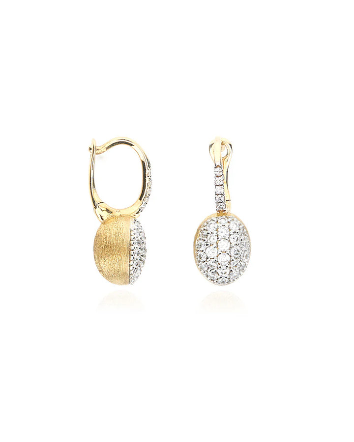 "BABY CILIEGINA" GOLD BALL DROP EARRINGS WITH DIAMONDS DETAILS