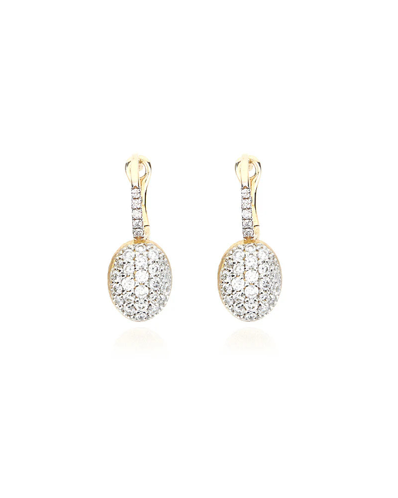 "BABY CILIEGINA" GOLD BALL DROP EARRINGS WITH DIAMONDS DETAILS