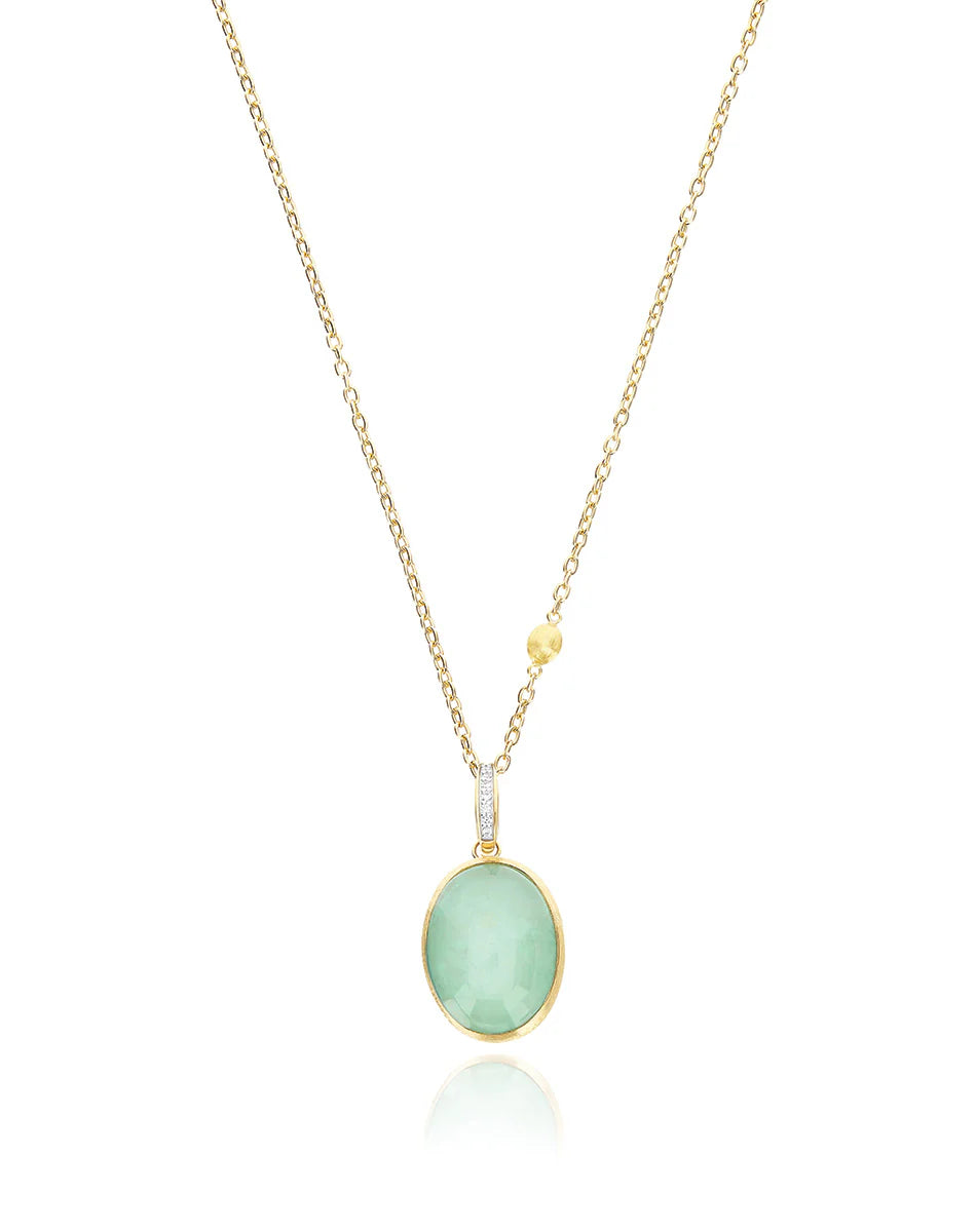 "BOULES" LATTEMENTA CHARM IN HAND-ENGRAVED GOLD, DIAMONDS, ROCK CRYSTAL, AND JADEITE (LARGE)