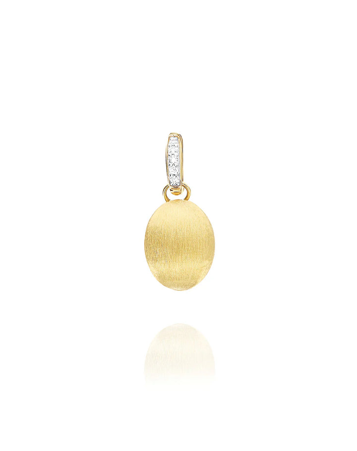 "BOULES" CHARM IN HAND-ENGRAVED GOLD AND DIAMONDS (SMALL)