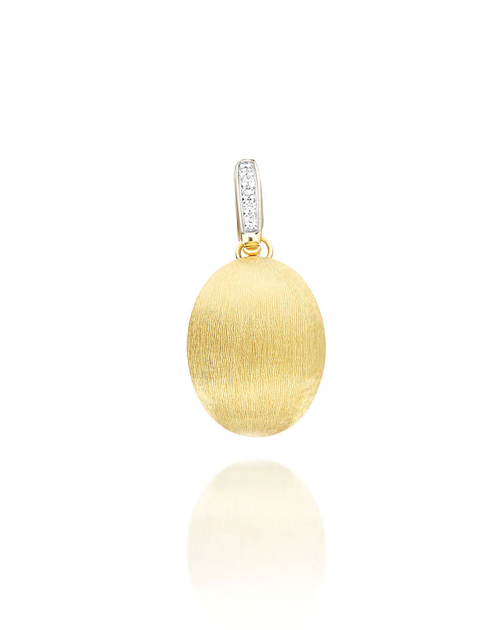 "BOULES" CHARM IN HAND-ENGRAVED GOLD AND DIAMONDS (MEDIUM)