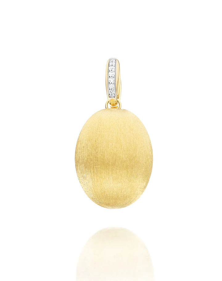 "BOULES" CHARM IN HAND-ENGRAVED GOLD AND DIAMONDS (LARGE)