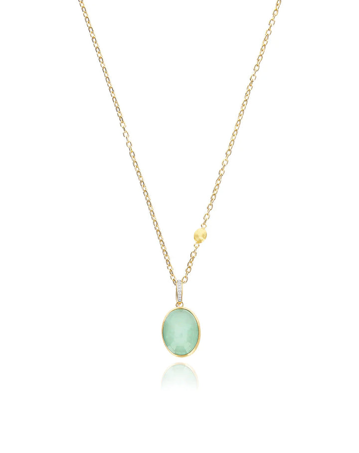 "BOULES" LATTEMENTA CHARM IN HAND-ENGRAVED GOLD, DIAMONDS, ROCK CRYSTAL, AND JADEITE (MEDIUM)