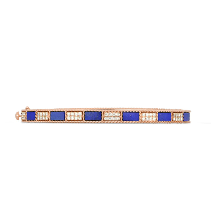 ART DECO BANGLE WITH LAPIS AND DIAMONDS