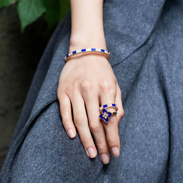 ART DECO BANGLE WITH LAPIS AND DIAMONDS