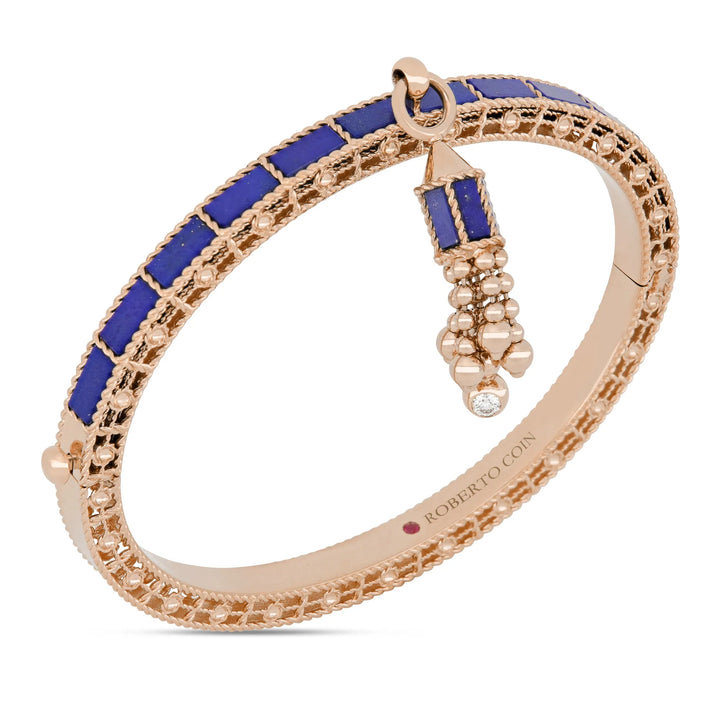 ART DECO BANGLE WITH LAPIS AND DIAMONDS