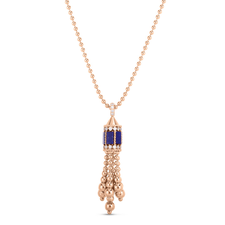 ART DECO NECKLACE WITH LAPIS LAZULI AND DIAMONDS