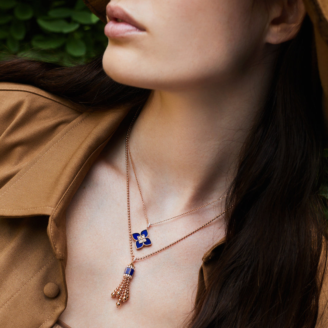 ART DECO NECKLACE WITH LAPIS LAZULI AND DIAMONDS