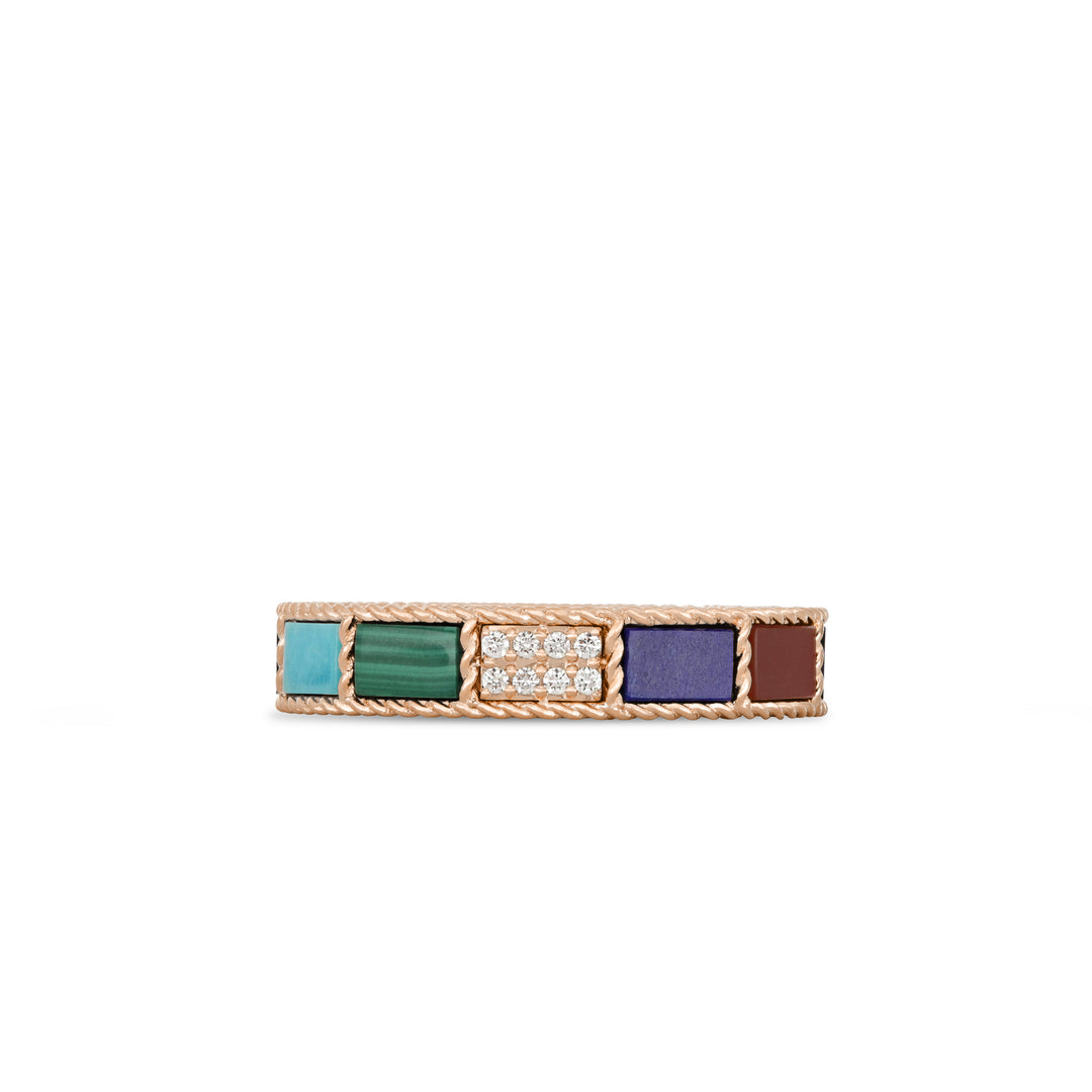 ART DECO RING WITH COLORED STONES AND DIAMONDS