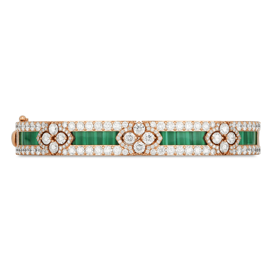 LOVE IN VERONA BANGLE WITH MALACHITE AND DIAMONDS