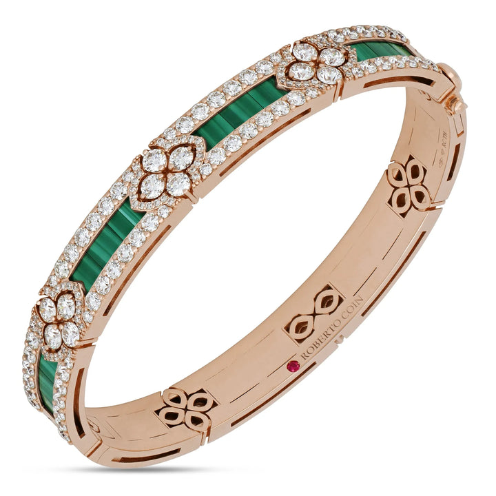 LOVE IN VERONA BANGLE WITH MALACHITE AND DIAMONDS