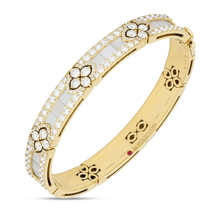 LOVE IN VERONA BANGLE WITH MOTHER OF PEARL AND DIAMONDS