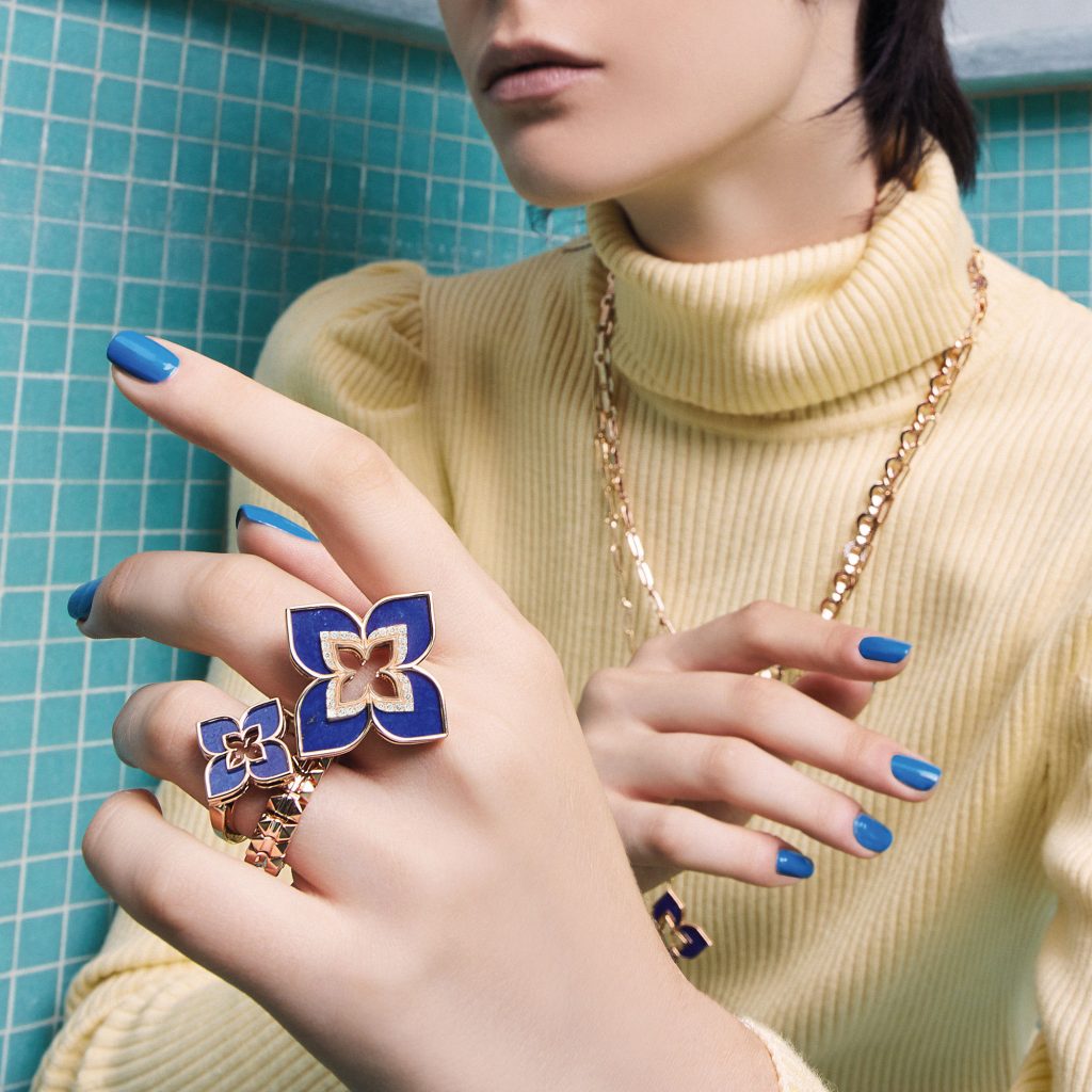 VENETIAN PRINCESS RING WITH DIAMONDS AND LAPIS