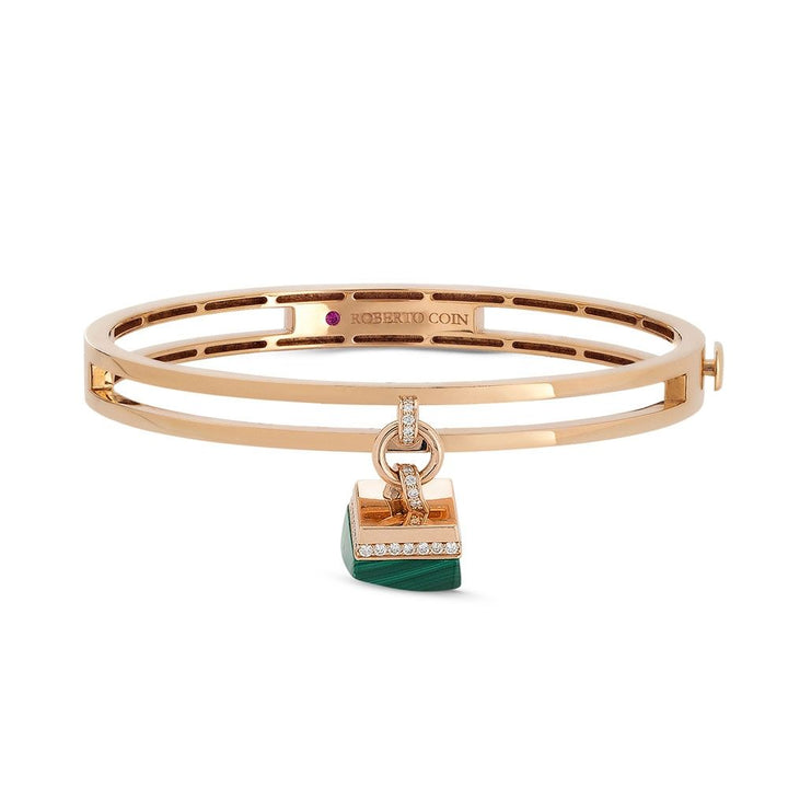 SAUVAGE PRIVE’ BANGLE WITH DIAMONDS AND MALACHITE