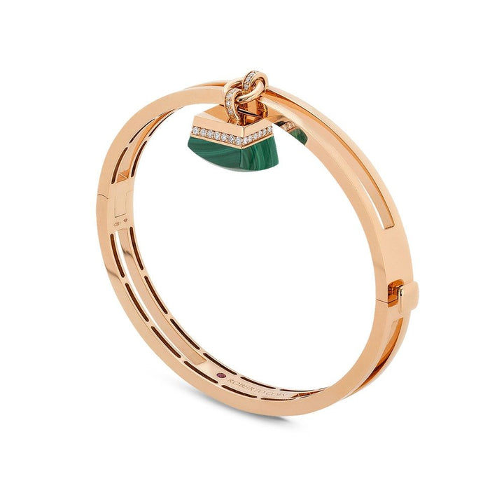 SAUVAGE PRIVE’ BANGLE WITH DIAMONDS AND MALACHITE