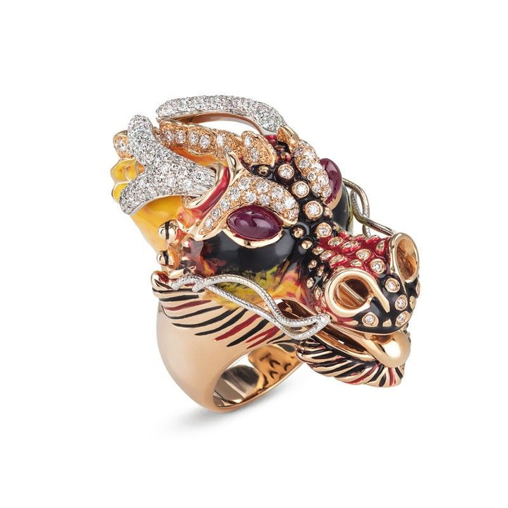 RING ENAMEL ANIMALIER