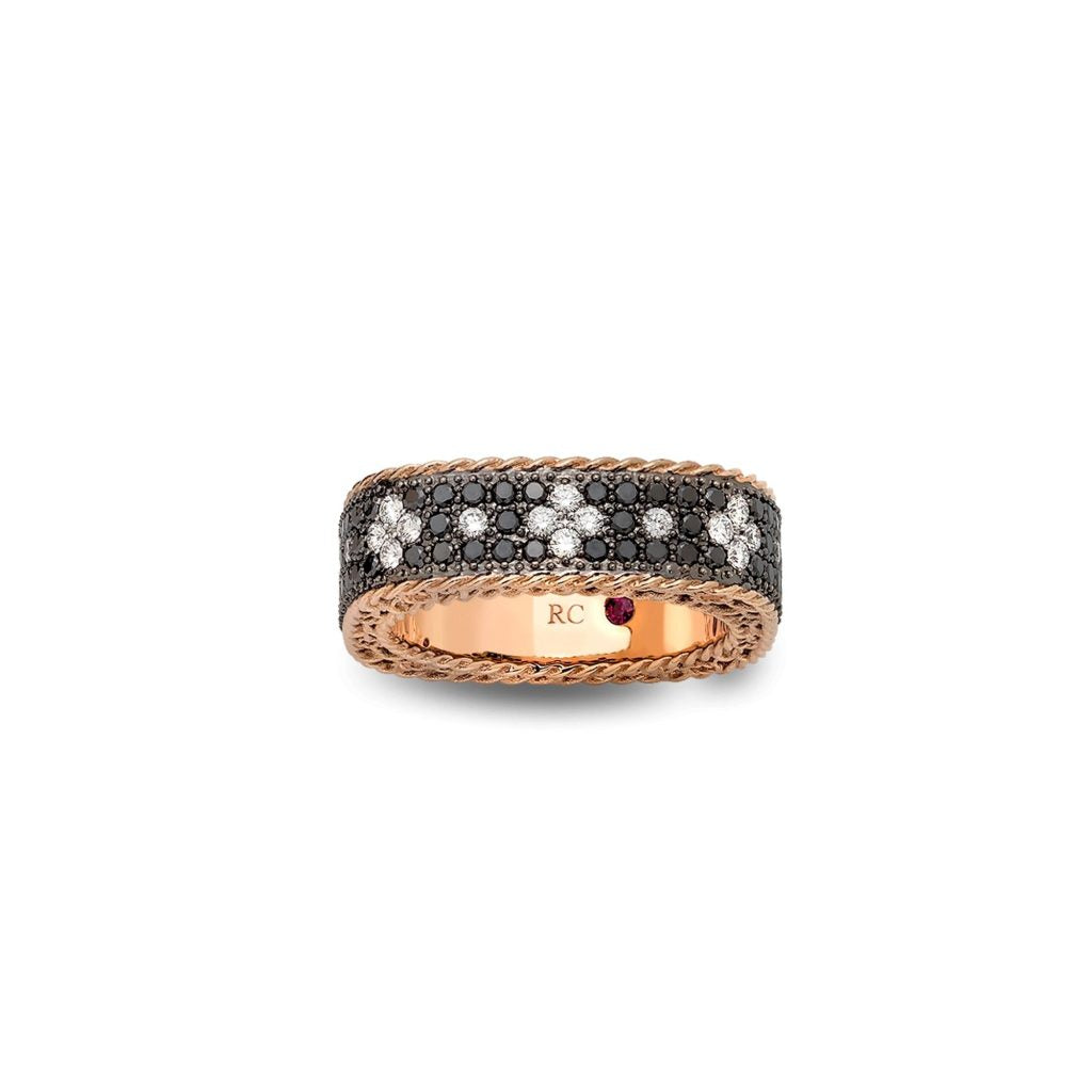 VENETIAN PRINCESS RING WITH BLACK AND WHITE DIAMONDS